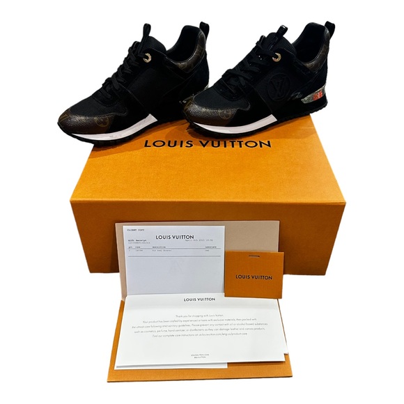 Louis Vuitton Run Away Sneaker size 39/8.5 Black Brown Gold LV Women’s shoe-Sold - Picture 2 of 16